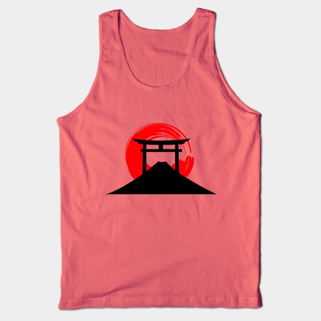 Fuji Sama, Japanese Artwork, Otaku Tank Top by ArkiLart Design